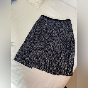 Pendleton silk skirt, size 14, navy blue with white polka dots